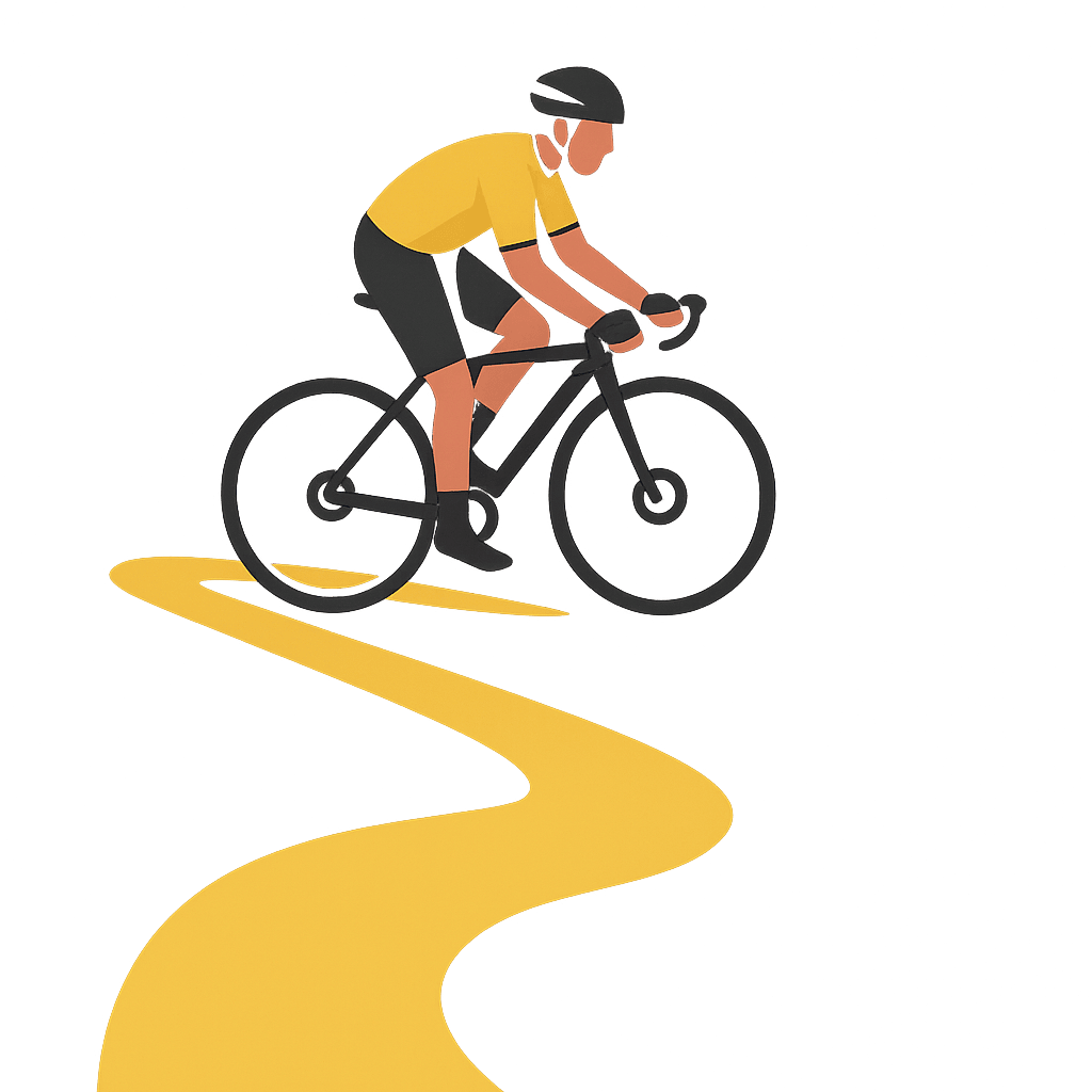 Cyclist with S Route